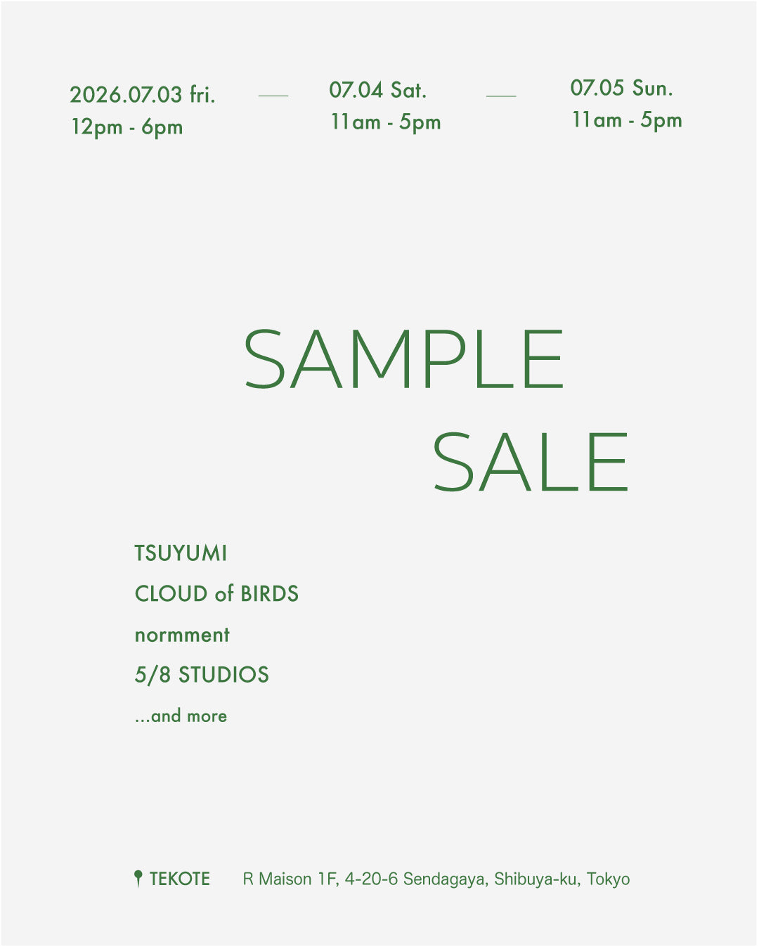 Sample Sale